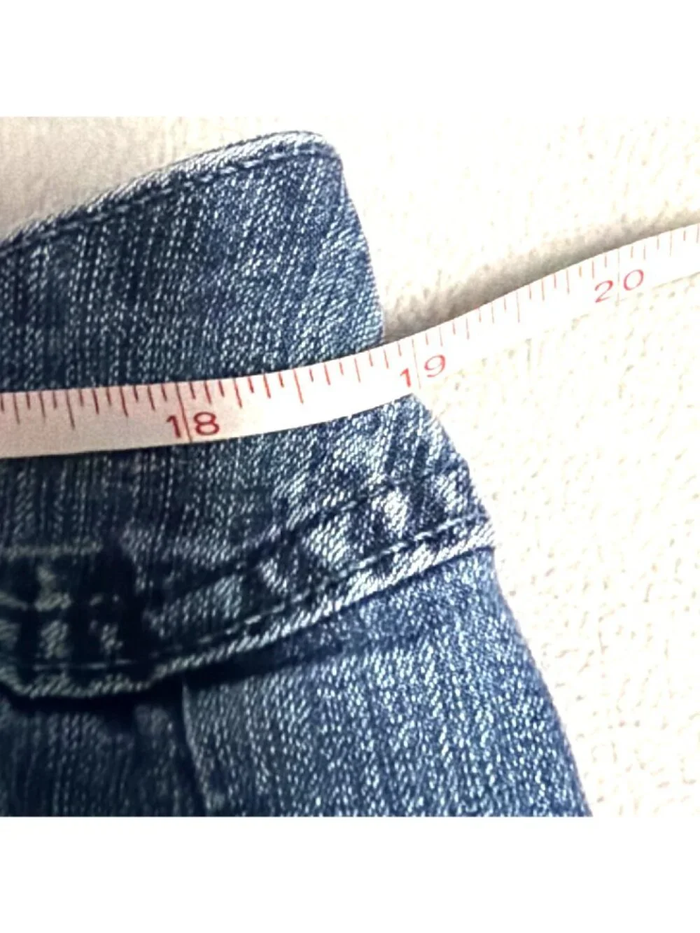Jms Classic Capri Jeans Antique Blue 18W Floral Embroidered Hem Cotton Blend - Picture 5 of 7